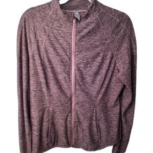 Yogalicious Heathered Mauve Zip-Up Athletic Jacket Size XL Running Workout